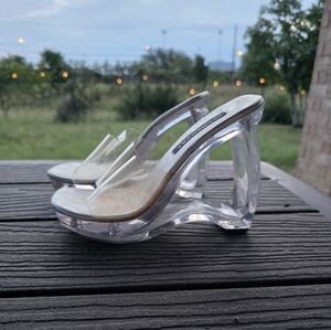 Clear Transparent Heeled Sandals